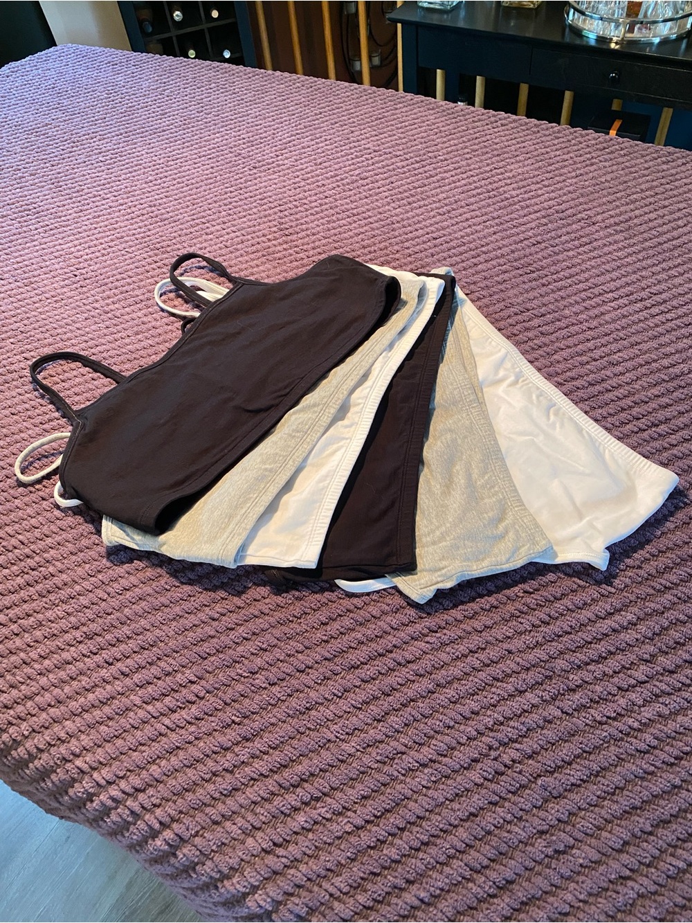 Fruit of the Loom Pack of Black, White, and Gray Bralettes-washed, never worn